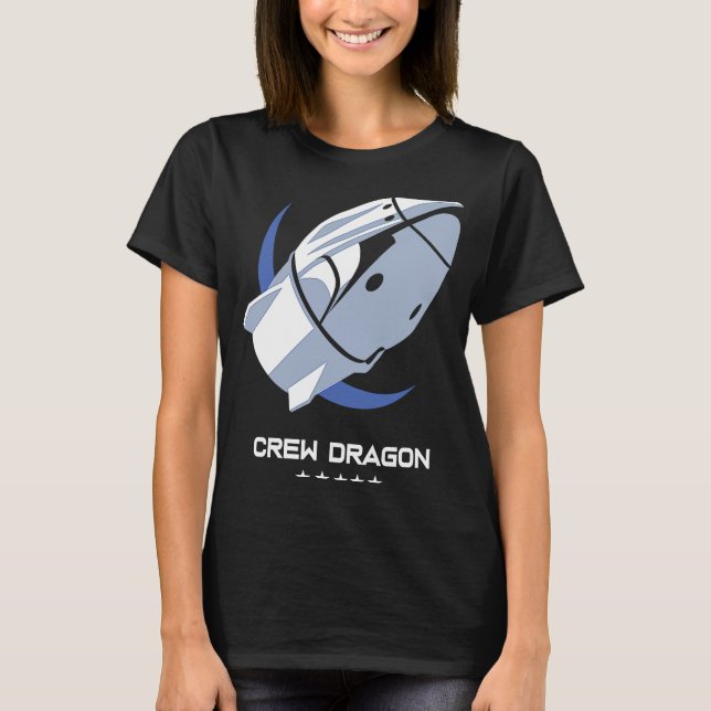 Camiseta Barco de cohete de la nave Dragon de la tripulació (Anverso)