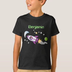 Camiseta Barco de cohetes en ilustracion de personalizado e