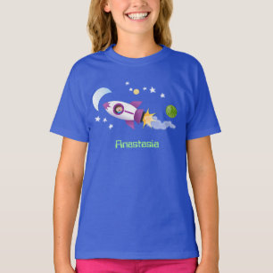 Camiseta Barco de cohetes en ilustracion de personalizado e
