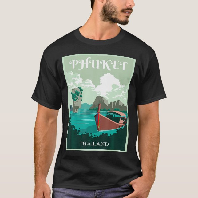 Camiseta Barco de cola larga Phuket Tailandia Isla Samui Re (Anverso)