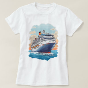 Camiseta Barco de crucero colorido