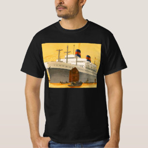 Camiseta Barco de crucero de época a Oriente con barcos bas