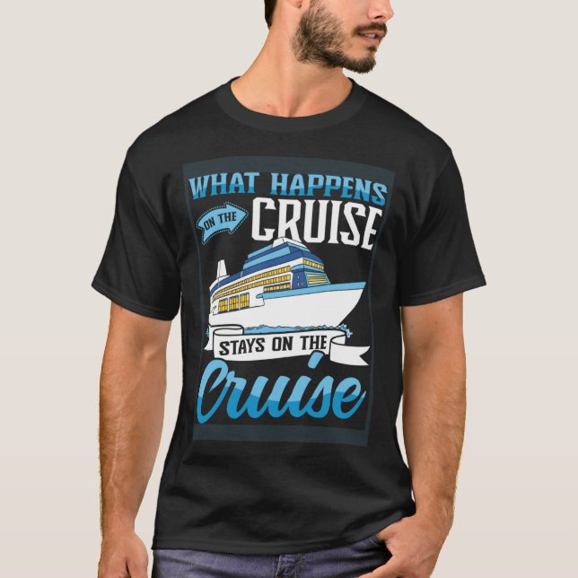 Camiseta Barco de crucero lo que sucede en el barco de cruc (Anverso)