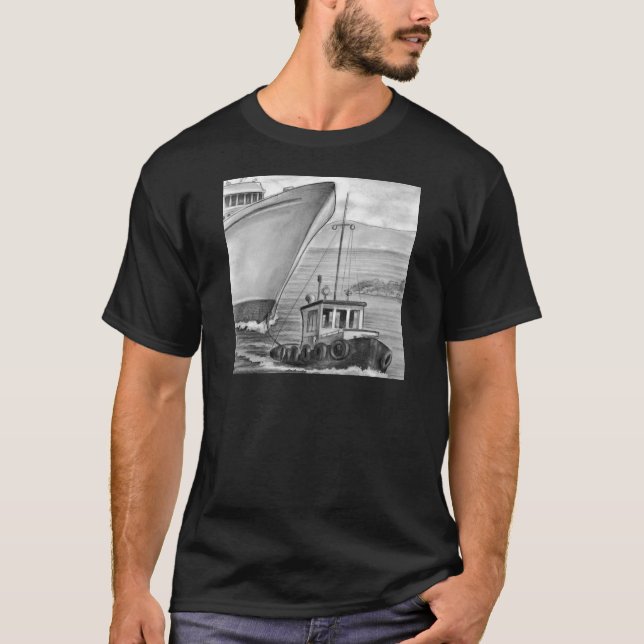 Camiseta Barco de cruceros del remolque del barco del tirón (Anverso)