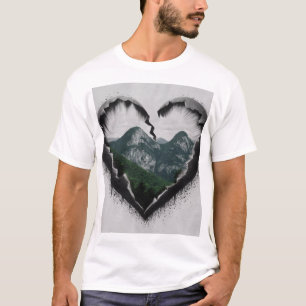 Camiseta Barco de impresión abstracto elegante,
