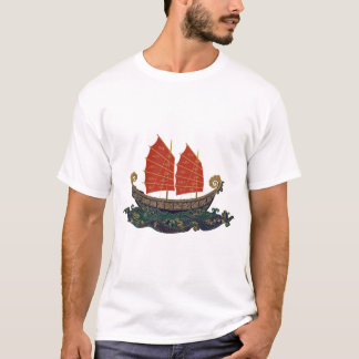 Camiseta Barco de Junk Red Sail Barco Tesoro Chino