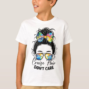 Camiseta Barco de Moño Desordenado No Me Importa el Pelo de