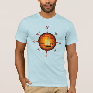 Camiseta Barco De Navegación Y Rosa De Brújula