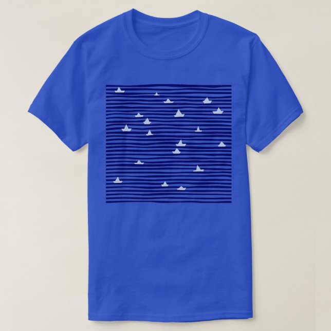 Camiseta Barco de origami en el mar (Diseño del anverso)