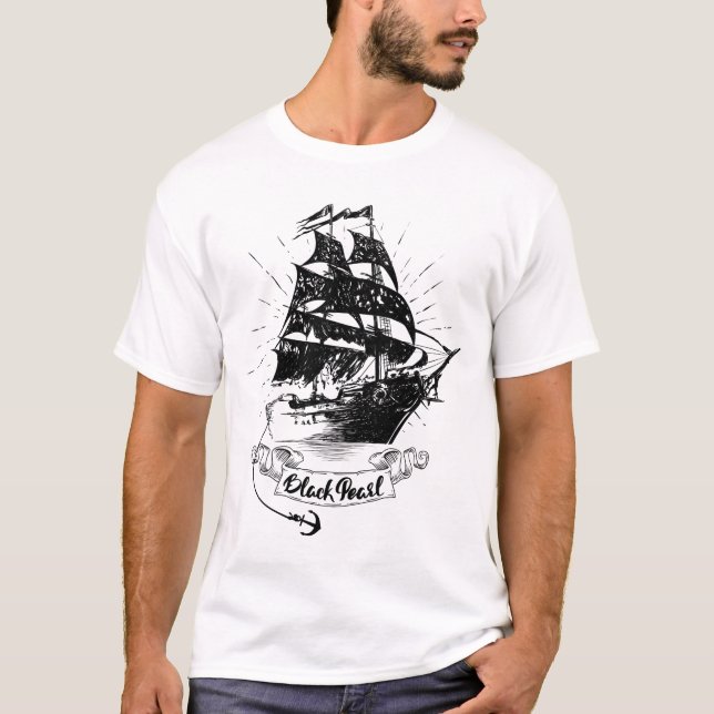 Camiseta Barco de Perla Negra - Piratas del Caribe (Anverso)