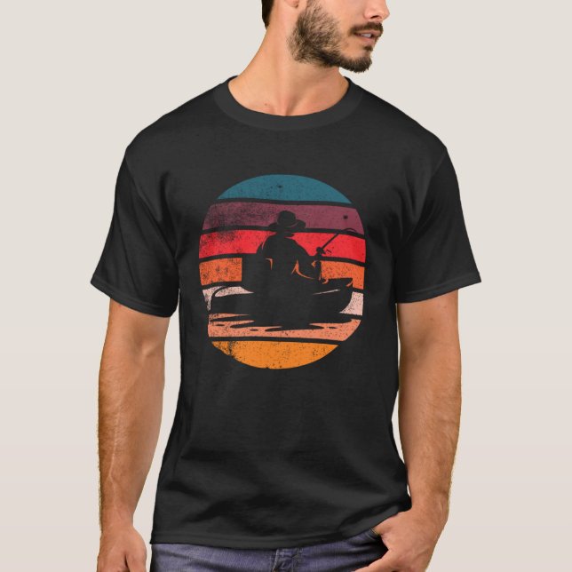Camiseta Barco de Pesca Atardecer Vintage (Anverso)
