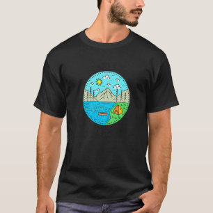 Camiseta Barco de pesca Camping Mi lugar feliz Sylvan Lak