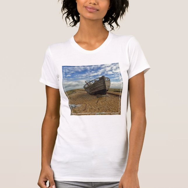 Camiseta Barco de pesca de madera abandonado el | Dungeness (Anverso)