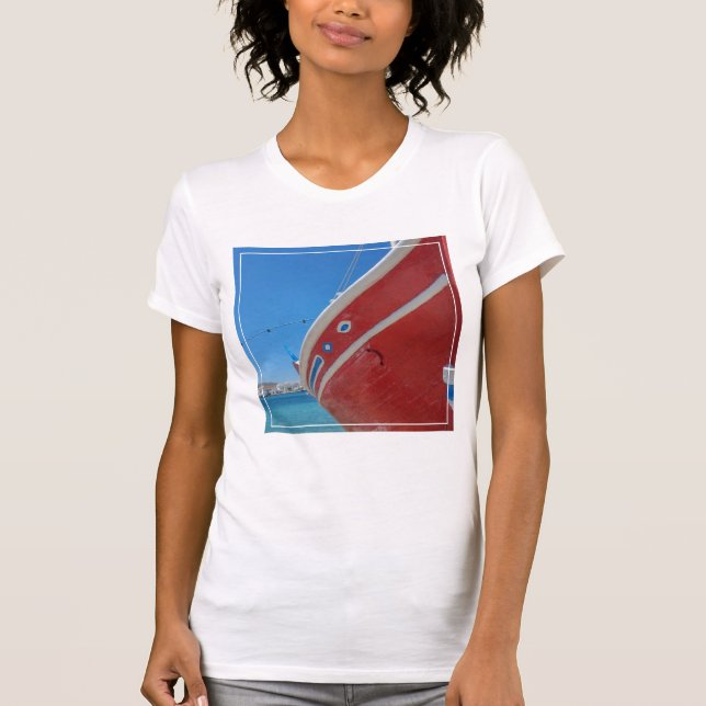 Camiseta Barco de pesca en el puerto de Mykonos en Cícladas (Anverso)