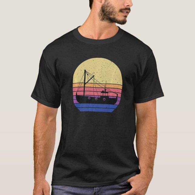 Camiseta Barco de pescadores de ropa de pesca retro (Anverso)