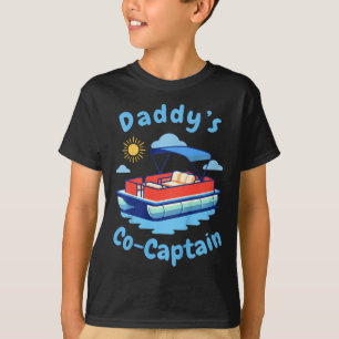 Camiseta Barco de pontón cocapitán del papá que navega niño
