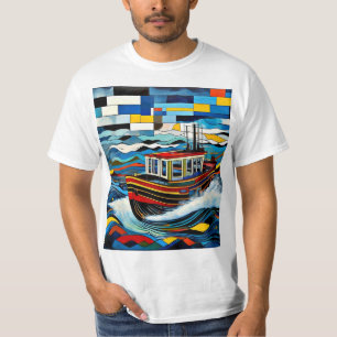 Camiseta Barco de vapor en tormenta 1
