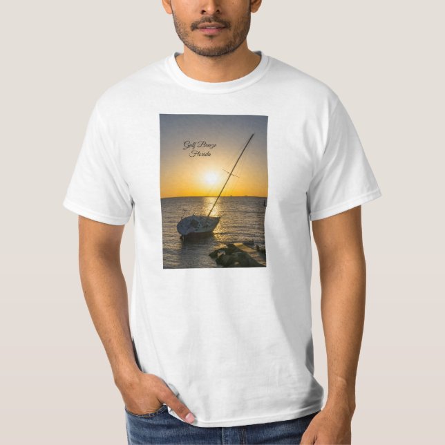 Camiseta Barco de vela al atardecer Shipwreck Golfo Breeze  (Anverso)