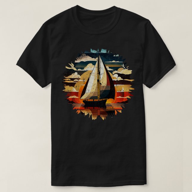 Camiseta Barco de vela Art Deco (Diseño del anverso)
