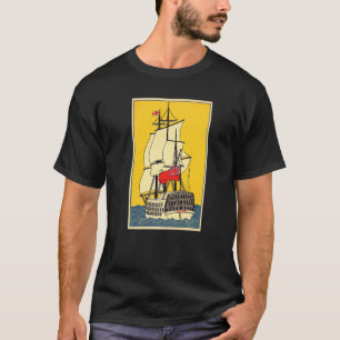 Camiseta Barco de Vela de Fragata Clásica Cañones Velas Vie