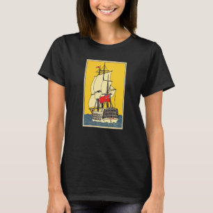 Camiseta Barco de Vela de Fragata Clásica Cañones Velas Vie
