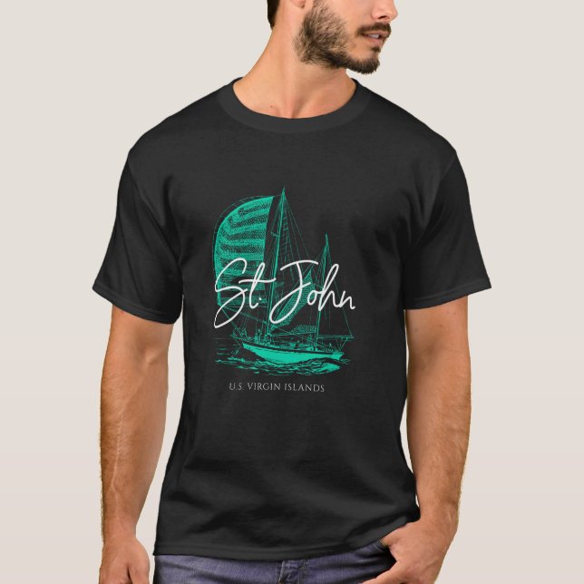 Camiseta Barco de vela de las Islas Vírgenes de St John (Anverso)