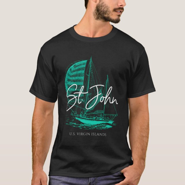 Camiseta Barco de vela de las Islas Vírgenes de St John Us (Anverso)