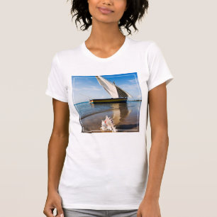 Camiseta Barco de vela y Shell el Mozambique, casa de