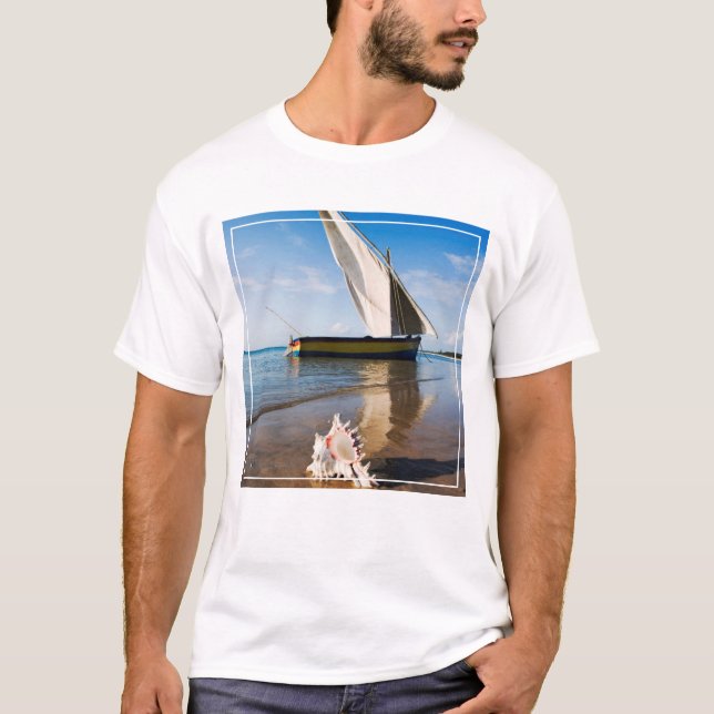 Camiseta Barco de vela y Shell el | Mozambique, casa de (Anverso)