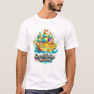 Camiseta Barco del Tesoro Dorado Arte de la Abundancia
