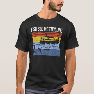Camiseta Barco divertido de pesca con señuelo de pesca me v