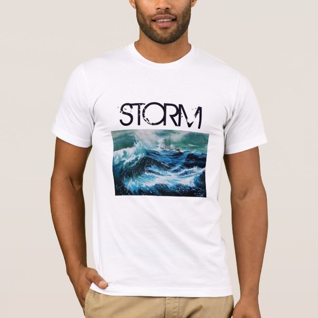 Camiseta Barco en el mar en el azul de la marina de torment (Anverso)