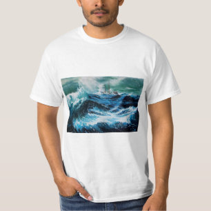 Camiseta Barco en el mar en tormenta
