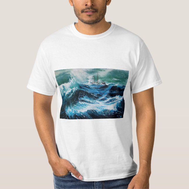 Camiseta Barco en el mar en tormenta (Anverso)