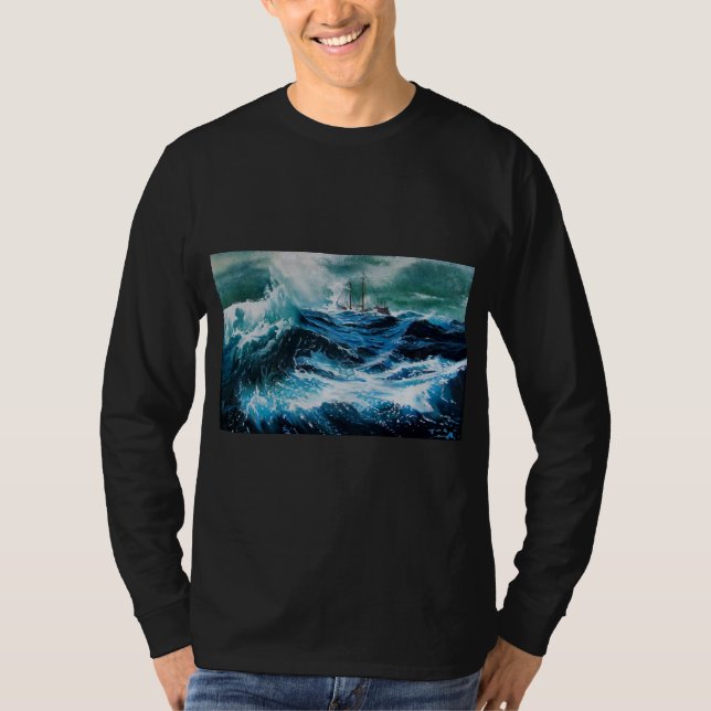 Camiseta Barco en el mar en tormenta (Anverso)