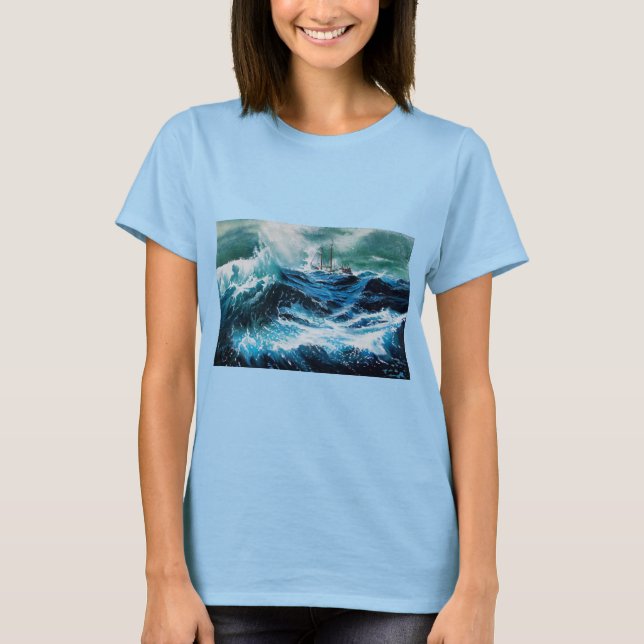 Camiseta Barco en el mar en tormenta (Anverso)