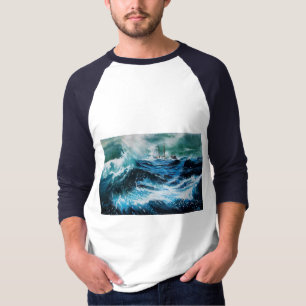 Camiseta Barco en el mar en tormenta