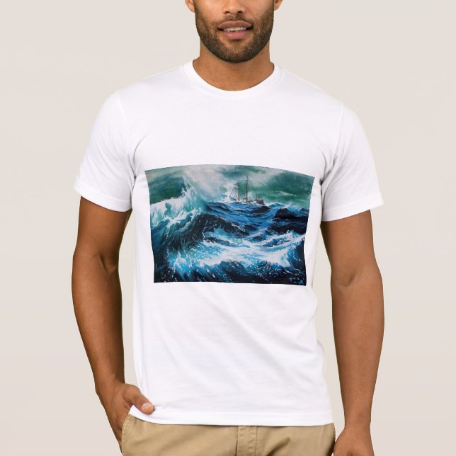 Camiseta Barco en el mar en tormenta (Anverso)