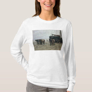 Camiseta Barco en la playa en Scheveningen, 1876