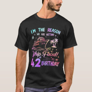 Camiseta Barco Enfrentó Crucero De Cumpleaños Número 42 42