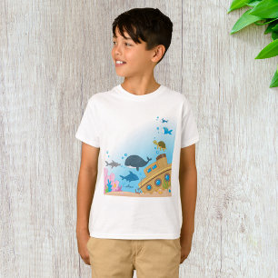 Camiseta Barco Hundido y Peces