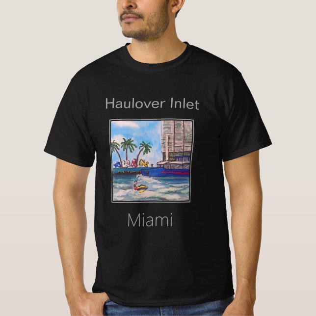 Camiseta Barco, Jetski, Haulover Inlet, Miami, Florida (Anverso)