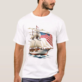 Camiseta Barco marítimo americano majestuoso
