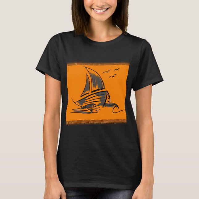 Camiseta barco naranja (Anverso)