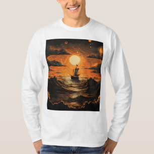 Camiseta Barco navegando por la noche