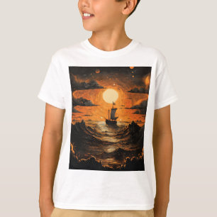 Camiseta Barco navegando por la noche