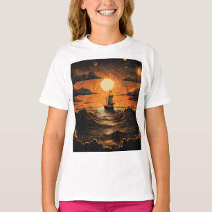Camiseta Barco navegando por la noche