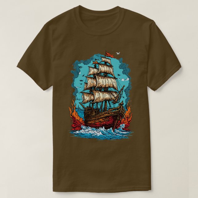 Camiseta Barco pirata 1 (Diseño del anverso)