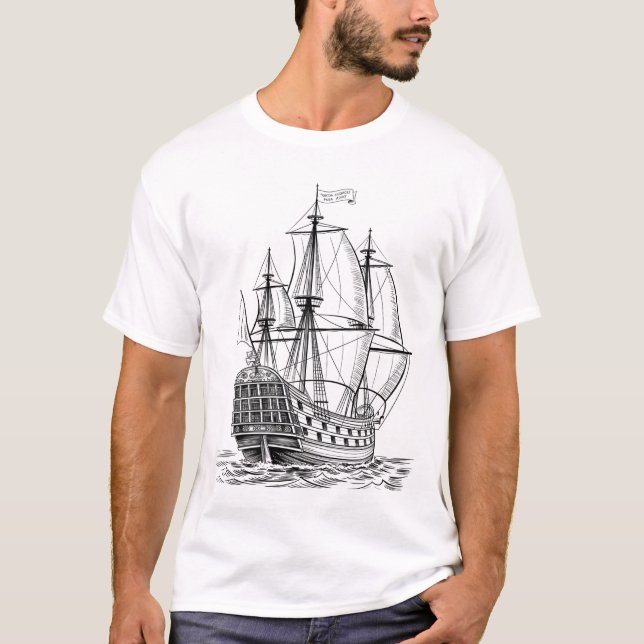 Camiseta Barco pirata antiguo (Anverso)