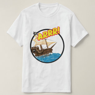 Camiseta Barco pirata de dibujos animados divertido